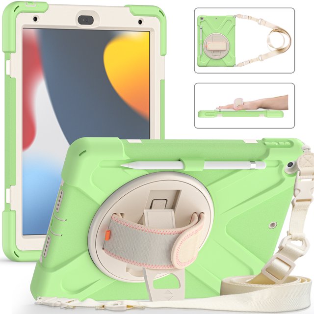 Funda protectora para iPad cubierta completa de PC de silicona de 10,2 pulgadas adecuada para tableta Apple, funda para iPad 9, ranura para bolígrafo