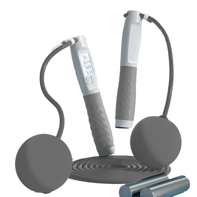 Entrenamiento digital de ejercicios de fitness con contador, cuerda de saltar sin cuerda con peso ajustable Ormromra