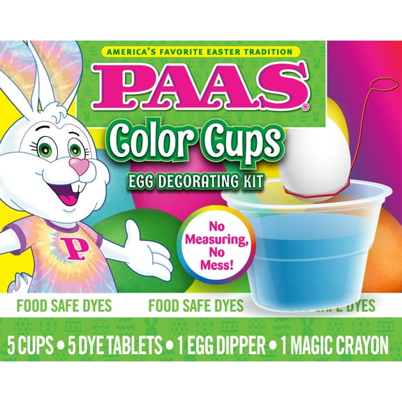 PAAS Easter Egg Decorating and Dye Kit, Color Cups, 1 Kit, Multi-Color