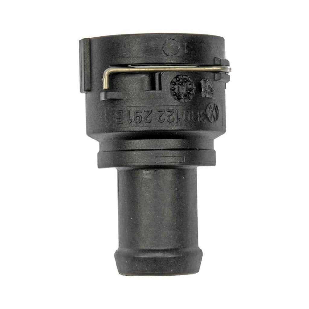 KarParts360 For Volkswagen CC 2009-2017 Coolant Hose Connector | Plastic | Black | Hose Barb Fitting Attachment End 1 | Quick Disconnect Fitting Attachment End 2 | Male End 1 Gender | 3B0122291B