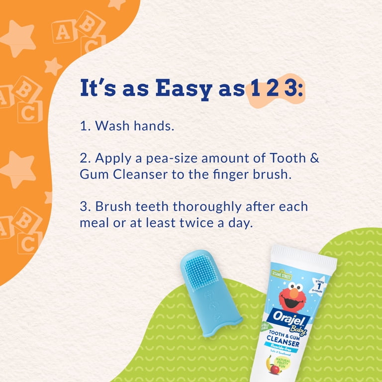 Orajel Baby Elmo Tooth & Gum Cleanser Fluoride-Free, 1 Finger