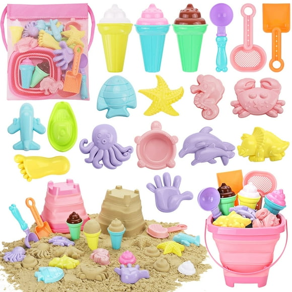 Arena para helado Beach Toys REZUCREY para niños pequeños con balde