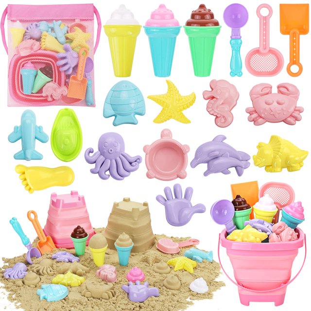 Arena para helado Beach Toys REZUCREY para niños pequeños con balde