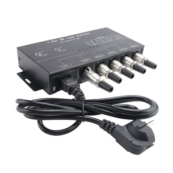 DMX512 Amplifier Splitter DMX512 Signal Repeater 1CH DMX121 4CH 4 Output Ports DMX124 Signal Distributor, AC100V-240V