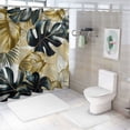 thumbnail image 7 of Orinice Tropical Leaves Shower Curtain Black Gold Boho Botanical Banana Golden Monstera Leaf Jungle Mid Century Modern Minimalist Abstract Polyester Fabric Curtains Bathroom Set Hooks  69x72, 7 of 7
