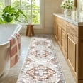 thumbnail image 4 of MeyJey Boho Indoor Hallway Runner Rug 2'x10', Oriental Non Slip Machine Washable Area Rug Distressed Vintage Floor Carpet for Bedroom Kitchen Dinning/Living/Laundry Room, Beige/Brown, 4 of 12