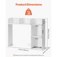 thumbnail image 5 of KFFKFF Tabletop Bookcase, Dual-Layer Desk Storage Solution, Dimensions 37.2" x 9.5" x 28.9", Office Storage Stand Wooden Display Rack, Tabletop Bookcase Hutch with Non-Slip Foot Pads, White, 5 of 9