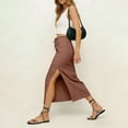 thumbnail image 4 of Maxi Skirts for Women Elastic High Waist Drawstring Ankle-Length Skirt with Side Slit Trendy Loose Fit Versatile Clothes for Casual Daily Pink S, 4 of 5