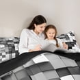 thumbnail image 5 of Homewish Colorful Plaid Grid 2pcs Bedding Comforter Set For Boys Girls,Futuristic Cubes Twin Comforter Sets,Abstract Geometric Breathable Bedding Set,Super Cozy Room Decor,Reversible, 5 of 8