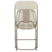 Flash Furniture Hercules Series Plastic Folding Chair Beige - 10 Pack 650LB Weight Capacity Comfortable Event Chair - Lightweight Folding Chair