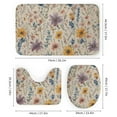 thumbnail image 3 of Shower Curtain Set 4 Piece include Shower Curtain and Rugs and Non Slip U Shaped Toilet Rugs Luxury Bathroom Decor Wildflower Floral, 3 of 5