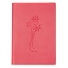 "Pink Flowers Faux Leather Essentials Journal - Embossing Personalized Gift Item"