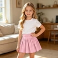 thumbnail image 2 of Y-Sunset Girls High Waisted Tennis Skirt, Pleated Athletic Skort with Built-in Shorts, Breathable Sports Skirt for Kids 6-16, Yoga, Golf & Casual Wear(Red/7-8 Years), 2 of 6