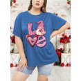 thumbnail image 3 of XCHQRTI Heart LOVE Shirt for Women Plus Size Graphic Tee Short Sleeve Casual Shirt, 3 of 6