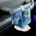 thumbnail image 3 of POLERO Tissue Box Holder Waterproof - Square PU Leather Tissues Cube Box Cover -Blue Marble Decorative Car Facial Tissue Holder on Table and Barthroom, 5.1"X5.1"X5.5", 3 of 7