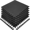 Sivan Health and Fitness Puzzle Exercise Mat High Quality EVA Foam Interlocking Tiles (Black, 6 Pieces)