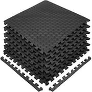 Sivan Health and Fitness Puzzle Exercise Mat High Quality EVA Foam Interlocking Tiles (Black, 6 Pieces)