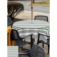 thumbnail image 6 of Square Outdoor Tablecloth with Umbrella Hole Sage Green Grey Striped Outside Table Cloth Waterproof Patio Table Cover Horizontal Lines Simple Minimalist Zipper Tablecloths for Picnic 60x60 Inch, 6 of 8