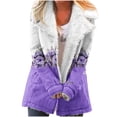 thumbnail image 2 of LSLJS Women's Fashion Long Sleeve Pocket Plush Button Coat, 2 of 5