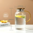 thumbnail image 2 of czcpp-Glass Pitcher with Lid, 68 oz 2 Liter Glass Water Pitcher, Juice Pitcher with Modern Vertical Stripes, Jug with Handle for Hot or Cold Water, Coffee, Iced Tea, Milk,Mothers Day Gifts, 2 of 4