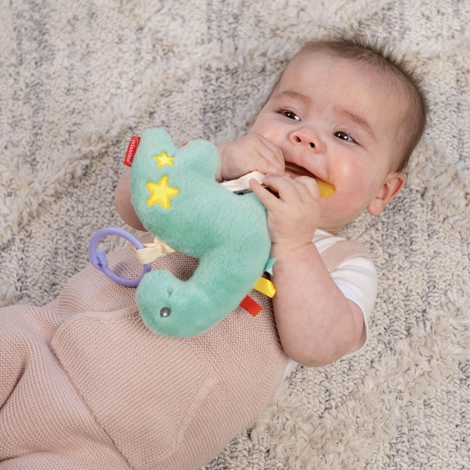 Infantino Pull & Shake Jittery - Dinosaur, Dinosaur toy