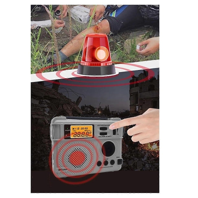 FM Radio Outdoor Hand Crank Emergency Radios Receiver 3000mAh
