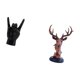 thumbnail image 5 of Estatua de gesto de rock, figura de música rock, escultura de resina moderna creativa, adorno de cabeza de ciervo, decorativo, adecuado para el hogar,, 5 of 8