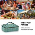 thumbnail image 7 of Iauyy Casserole Carrier for Hot Food Insulated Casserole Travel Carry Bag with Lid Food Warmer Bag for Party/Picnic,Blue and Green Stripes, 7 of 7