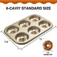 thumbnail image 4 of HONGBAKE Nonstick Donut Pans For Baked Doughnuts, 2-Pack 6 Cavity Upgraded Deepened Doughnut Pan, Heavy Duty Mini Bagel Pan for Oven - Bronze Gold, 4 of 10