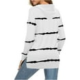 thumbnail image 3 of asdoklhq Womens Plus Size Tops Clearance,Women's Casual Stripe Print Hooded Long Sleeve Loose T Shirt Tops, 3 of 7
