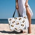 thumbnail image 5 of Large Beach Bags Water-resistant Sandproof - Dog Puppy Paw Cute Beach Tote Bags for Women with Zipper, 5 of 6