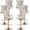 Beige, Golden Base, variant on Camel Velvet Bar Stools Set of 4 - Adjustable Swivel Tan Counter Height Chairs with Tufted Back and Nailhead Trim for Kitchen Island (Khaki, Chrome Metal, 4 Pcs)