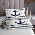thumbnail image 3 of Erosebridal Colorful Anchor Print Coverlet Set King, Nautical Bedding Set 3-Piece, 3 of 5