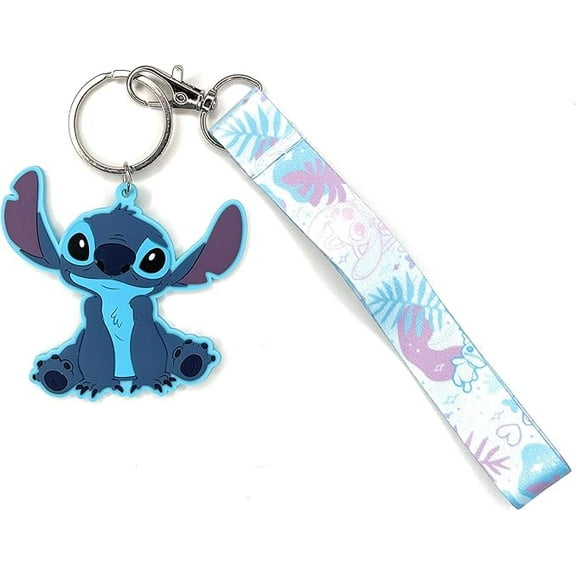 Lilo and Stitch Wrist Lanyard with Silicone Keychain
