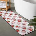 thumbnail image 2 of White Cow Strawberry Pattern Bathroom Rugs Mat,Non Slip Microfiber Bathroom Rug,Rubber Backing,Soft Bathroom Mats for Bathroom Floor,Tub and Shower,47x17in(120x43cm), 2 of 5