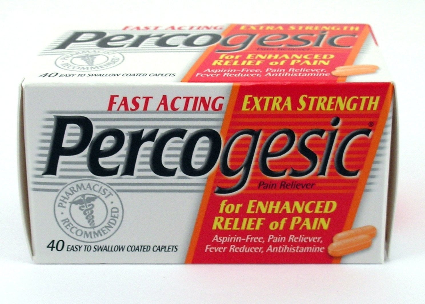 Percogesic Extra Strength Acetaminophen Coated Caplets, 40 Count