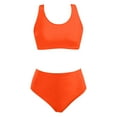 thumbnail image 3 of Wuxian Women 2 Piece Bikini Set Solid Color Sports Spaghetti Straptankini Sleeveless Vest And High Waisted Shorts Swimsuit, 3 of 3