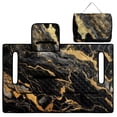 thumbnail image 5 of Xixirimido Golf Cart Seat Cover Quilted Golf Cart Seat Towel Blanket with 4 Pockets Fit for 2 Person Seats Carts Portable Travel Friendly Easy Carrying, Marble Black, 5 of 8