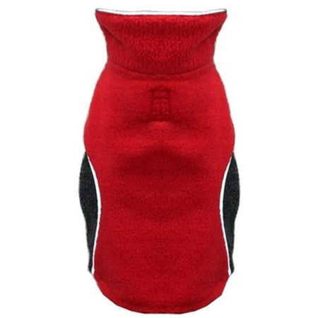 Hip Doggie HD-5PFWR-S Small Reversible Polar Fleece Wrap Coat - Red