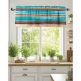 thumbnail image 2 of Vintage Turquoise Valances for Windows Brown Gradient Abstract Wood Grain Valance Rod Pocket Light Filtering Short Window Treatments Curtains for Kitchen Bathroom Living Room Bedroom, 42 x 12 Inch, 2 of 7