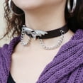 thumbnail image 4 of Collier Ras-du-Cou Ajustable Collier Clavicule Chauve-Souris Collier Breloque pour l'Halloween, 4 of 9