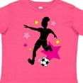 thumbnail image 4 of Inktastic Girl Playing Soccer Pink and Yellow Stars Girls Toddler T-Shirt, 4 of 5