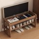thumbnail image 2 of ​ ​ Banco de zapatos de entrada de madera maciza moderno con armario para zapatos, asiento acolchado, ahorro de espacio, muebles organizadores para el hogar FYSS ​, 2 of 4