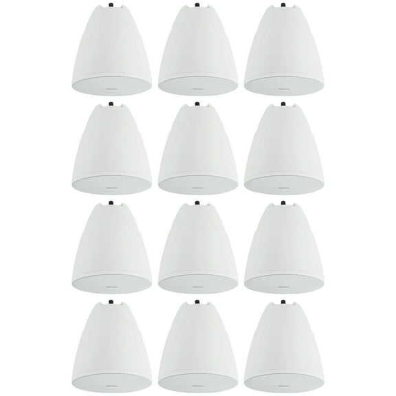 12 Rockville PEN-65T White 6.5" 70V Hanging Pendant Speakers For Office/Bar/Cafe