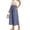 Blue, variant on Women's Striped Elastic Waist Casual Capri Pants, Simple 7/8 Cropped Trousers with Pockets for Everyday Street Wear Black XXL