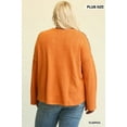 thumbnail image 5 of Novelty Knit And Solid Knit Mixed Loose Top - Pumpkin, XL, 5 of 11