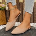 thumbnail image 5 of DIVVce Pointed Toe Mule Flats For Women Matte Faux Suede Backless Slip On Flat Mule Shoe Footwear, 5 of 7