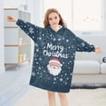 thumbnail image 5 of FORMRS Wearable Blanket Hoodie with Sleeves for Kids Cozy Flannel Sweatshirt, Christmas Santa, 5 of 7