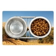 thumbnail image 1 of Desert Pet Mat for Food and Water, Idyllic Oasis Awbari Sand Sea Sahara Libya Pond Lush Arid Country, Non-Slip Rubber Mat for Dogs and Cats, 18" X 12", by Ambesonne, 1 of 2