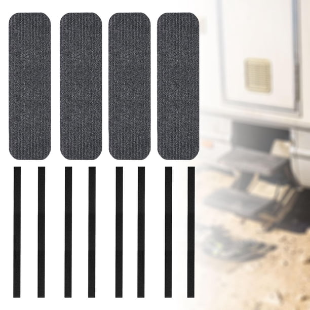 Lot de 3 tapis d'escalier RV sans glissement en plein air résistant aux intempéries pour escaliers de camping, remorque et camping-car